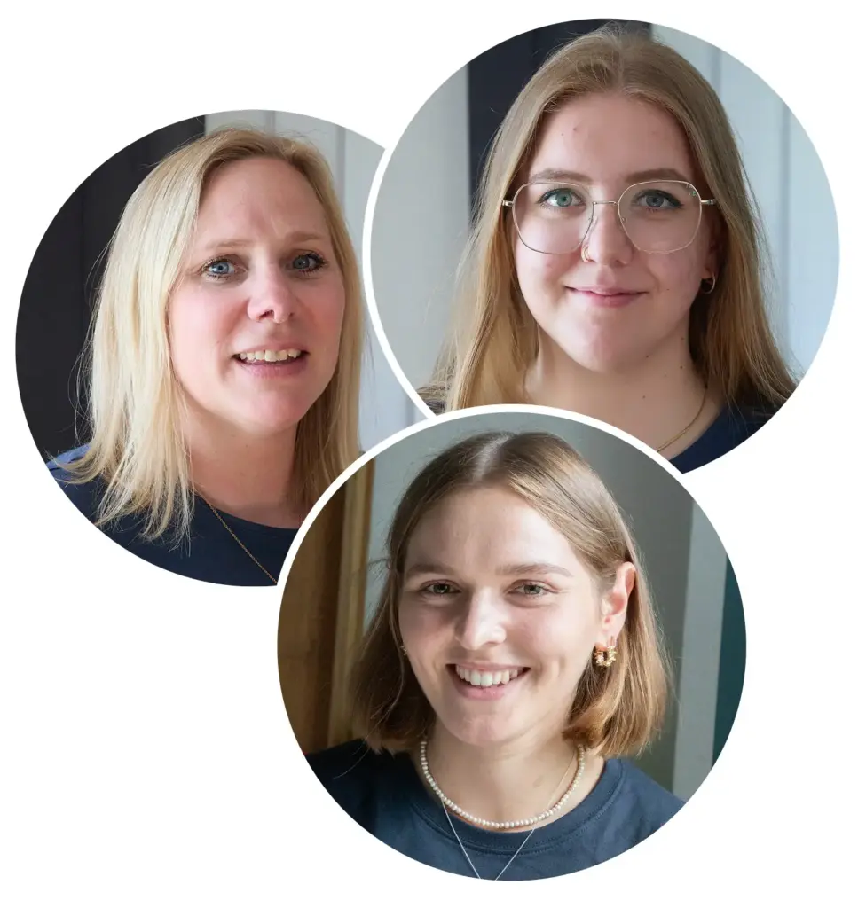 Trio in der Ergotherapie: Hanna Kruse, Celina We&szlig;ling und Christine Jordan